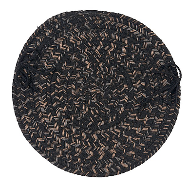 Black Colonial Mills Hayward Chair Pads Braided Chair Pads Made in the USA