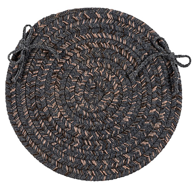 Charcoal Colonial Mills Hayward Chair Pads Braided Chair Pads Made in the USA