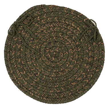 Olive Colonial Mills Hayward Chair Pads Braided Chair Pads Made in the USA