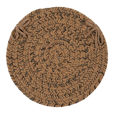 Mocha Colonial Mills Hayward Chair Pads Braided Chair Pads Made in the USA