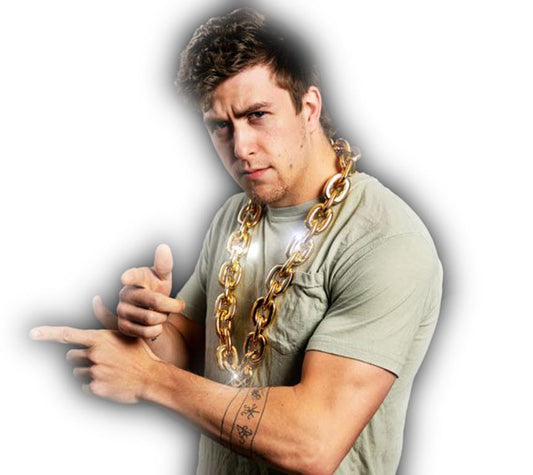 Light Up Mardi Gras Huge Chain Necklace Gold