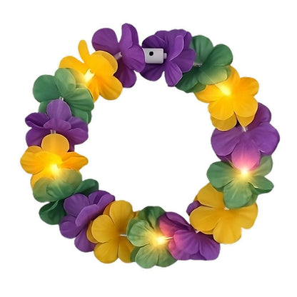 Island Girl Tropical Flower Crown Lei Headband Mardi Gras
