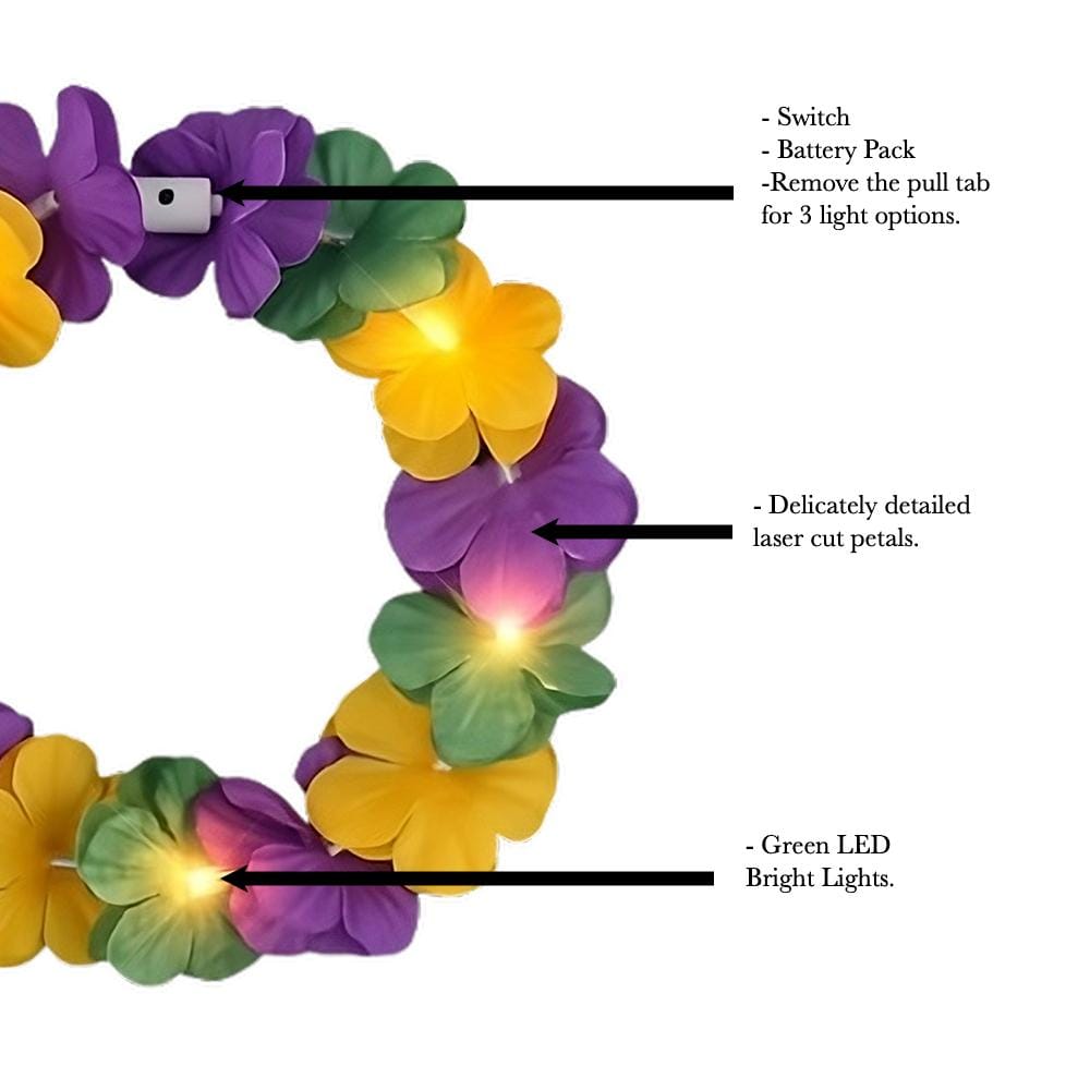 Island Girl Tropical Flower Crown Lei Headband Mardi Gras