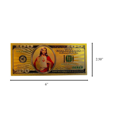 Jesus Christ Image in One Hundred Dollars 24k Gold Plated Bill Collectible Banknotes for Decoration