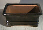 Black Ceramic Bonsai Pot - Rectangle   6.125" x 5.0" x 2.125"