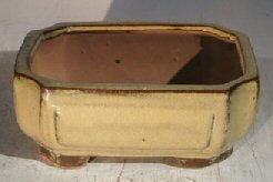 Olive Green Ceramic Bonsai Pot - Rectangle   6.125" x 5.0" x 2.125"