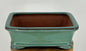 Light Green Ceramic Bonsai Pot - Rectangle  8" x 6.375" x 3"