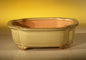 Beige Ceramic Bonsai Pot - Oval  8.0" x 6.0" x 2.5"
