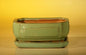 Light Green Ceramic Bonsai Pot - Rectangle  Professional Series with Attached Humidity/Drip tray  6.37" x 4.75" x 2.625"