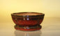 Parisian Red Ceramic Bonsai Pot- Oval  Attached Humidity/Drip Tray Professional Series 6.37" x 4.75" x 2.625"