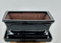 Black Ceramic Bonsai Pot  With Attached Humidity/Drip tray - Professional Series Rectangle 10.25" x 8.25" x 4.5" OD, 9" x 6.75" x 3.5" ID