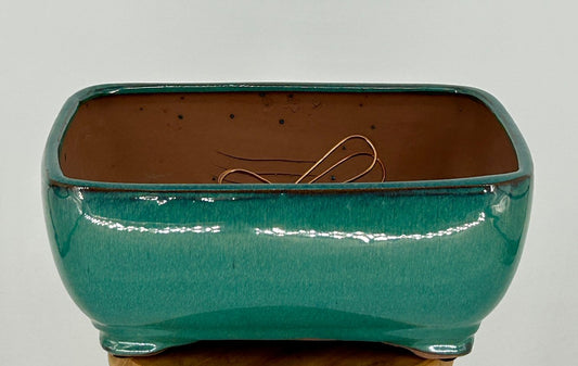 Seafoam Green Ceramic Bonsai Pot - Rectangle  Professional Series  10" x 8" x 4"