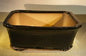 Black Ceramic Bonsai Pot - Rectangle  Professional Series   12.5" x 10.5" x 4.5"