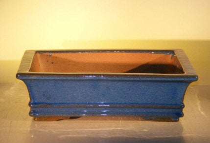 Blue Ceramic Bonsai Pot - Rectangle   14.0" x 11.5" x 4.0"