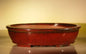 Parisian Red Ceramic Bonsai Pot - Oval  16.0" x 12.5" x 4.0"