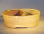 Beige Ceramic Bonsai Pot -  Land/Water Divider   10" x 7.5" x 4"