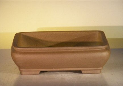 Tan Unglazed Ceramic Bonsai Pot - Rectangle  12" x 9.625" x 3.5"