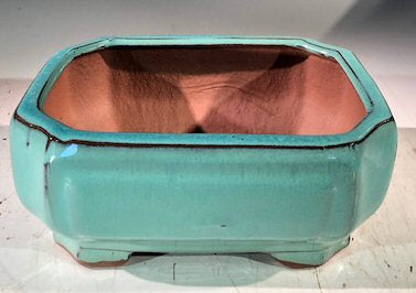 Light Blue Ceramic Bonsai Pot - Rectangle  Professional Series   6" x 4" x 2"