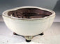 Beige Ceramic Bonsai Pot - Lotus Shaped  Professional Series   6" x 4" x 2"