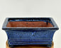 Marble Blue Ceramic Bonsai Pot - Rectangle  Professional Series  8.25" x 6.25" x 3.5"