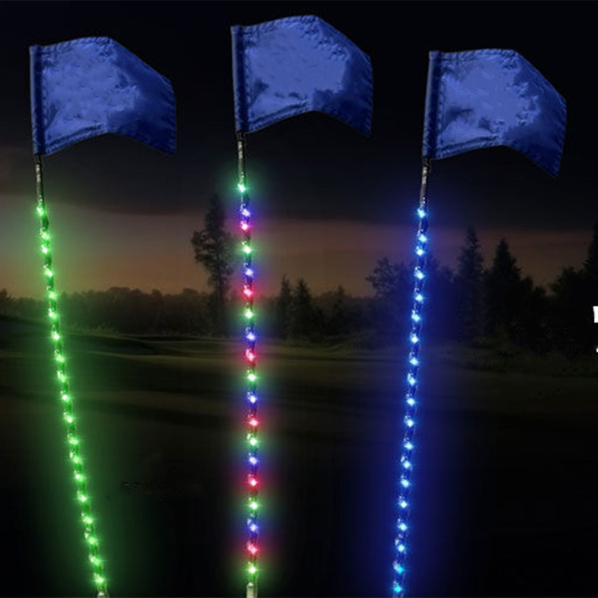 38 Inch Rechargeable LED Mini Golf Flag Stick Multicolor 358 Effects and Remote