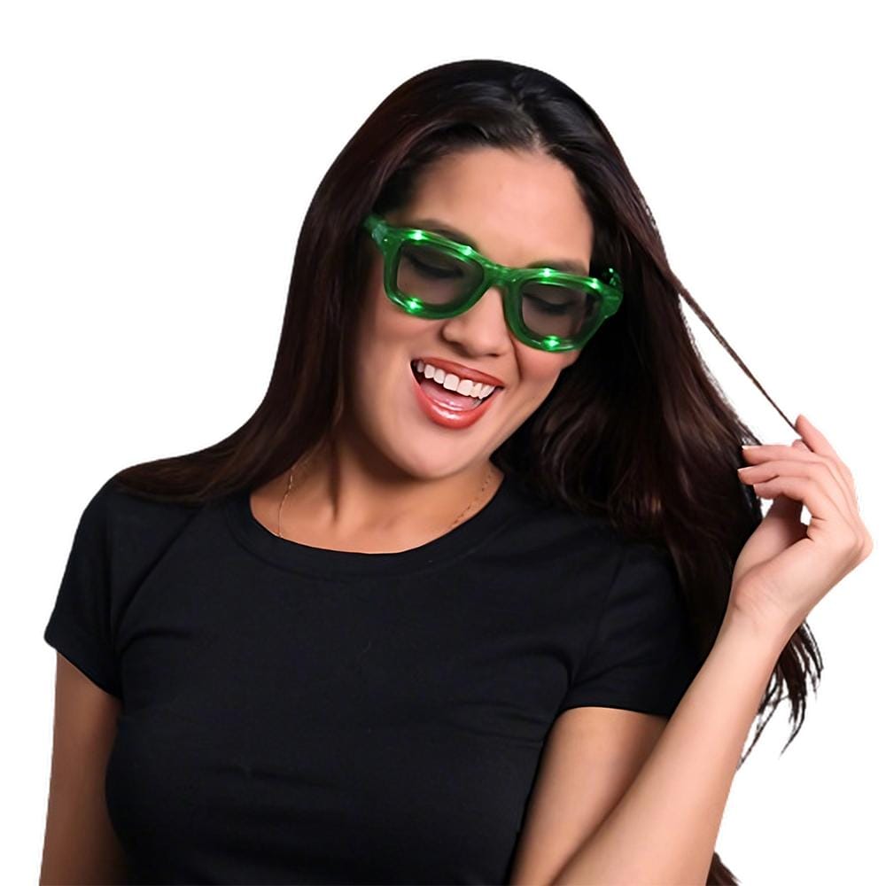 Green LED Nerd Glasses