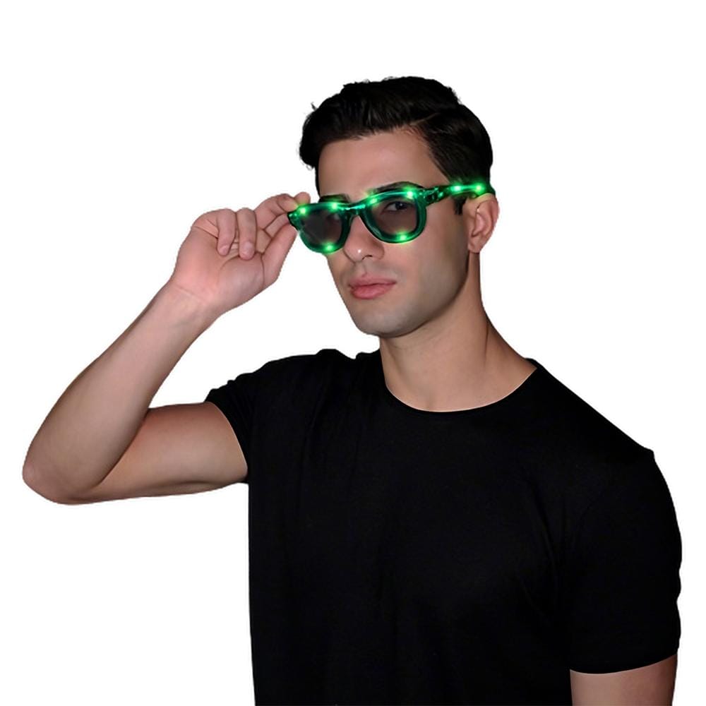 Green LED Nerd Glasses