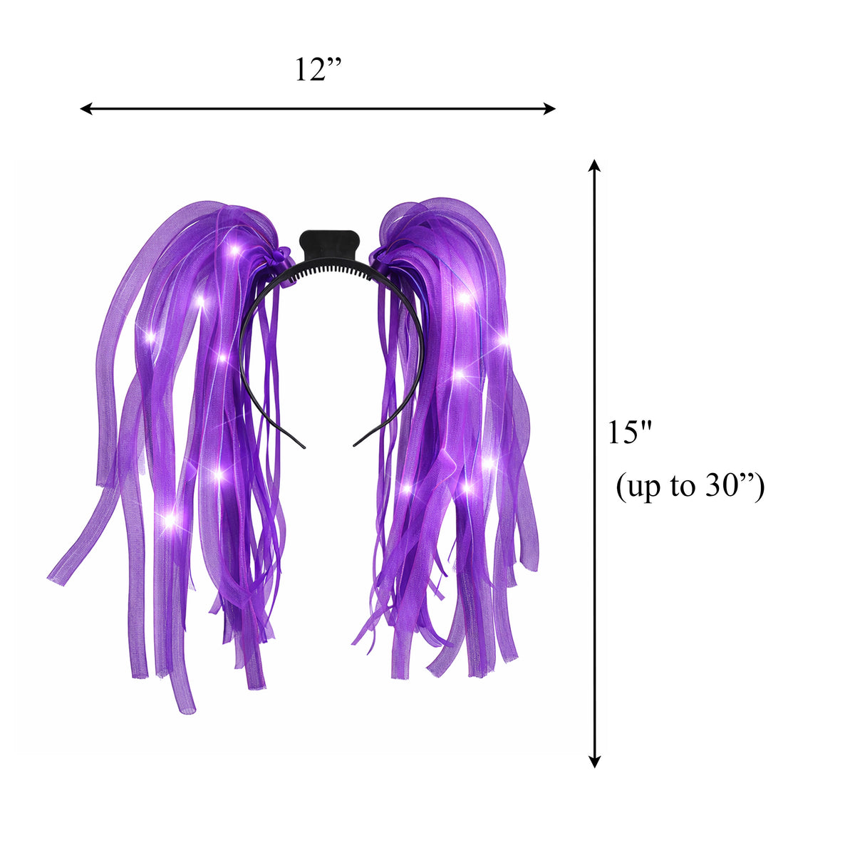 Purple LED Noodle Headband Flashing Dreads
