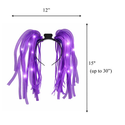 Purple LED Noodle Headband Flashing Dreads