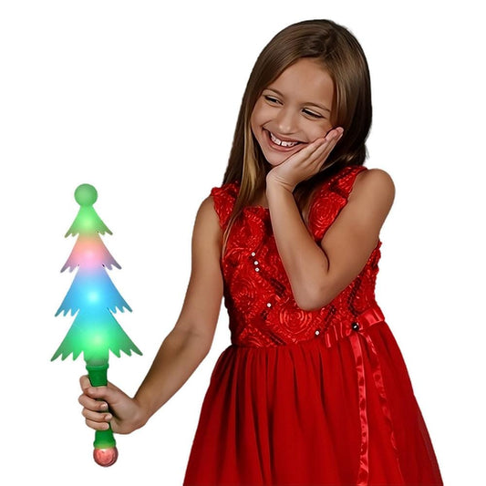 Light Up Frosted Christmas Tree Multicolor Wand with Crystal Ball