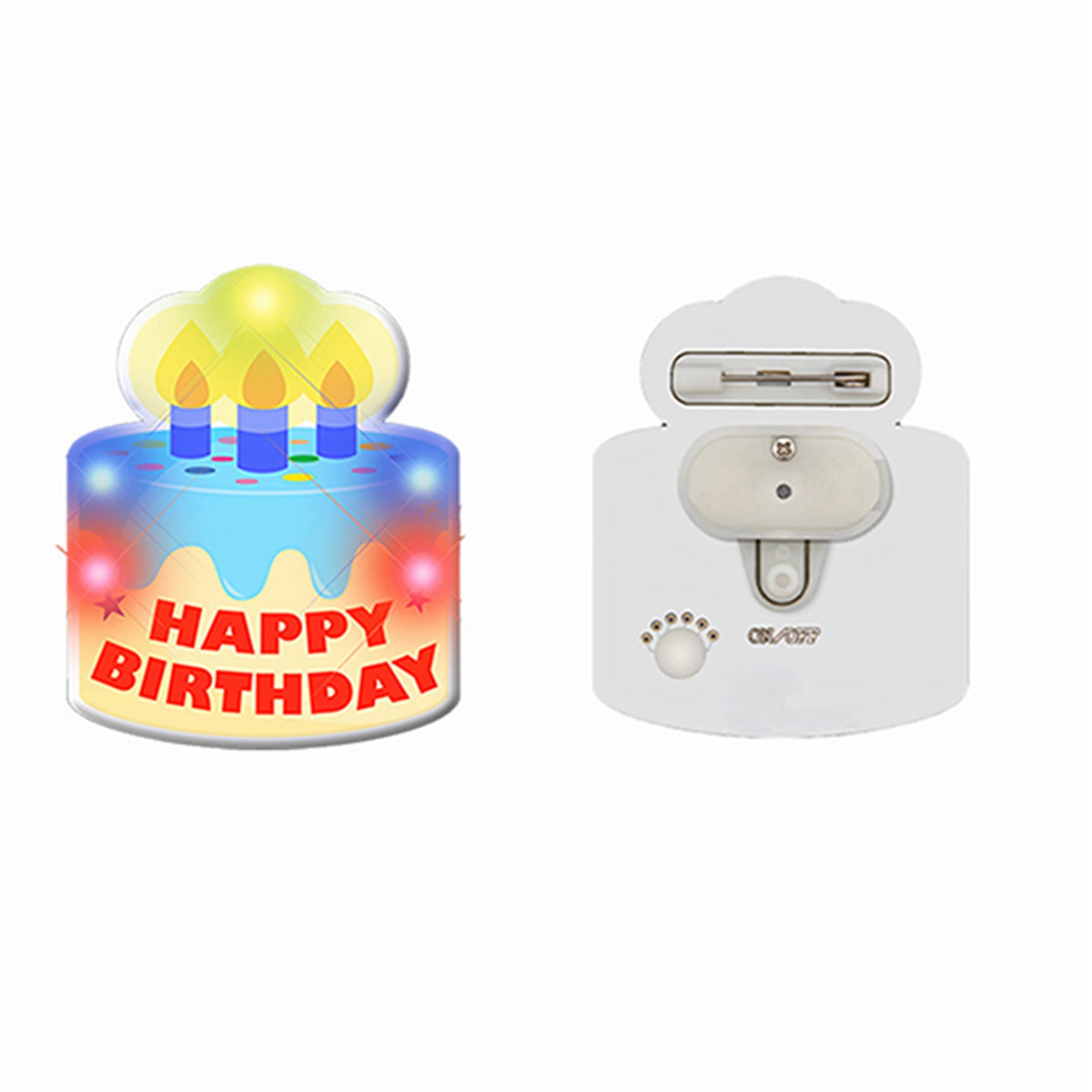 Birthday Cake Flashing Body Light Lapel Pins
