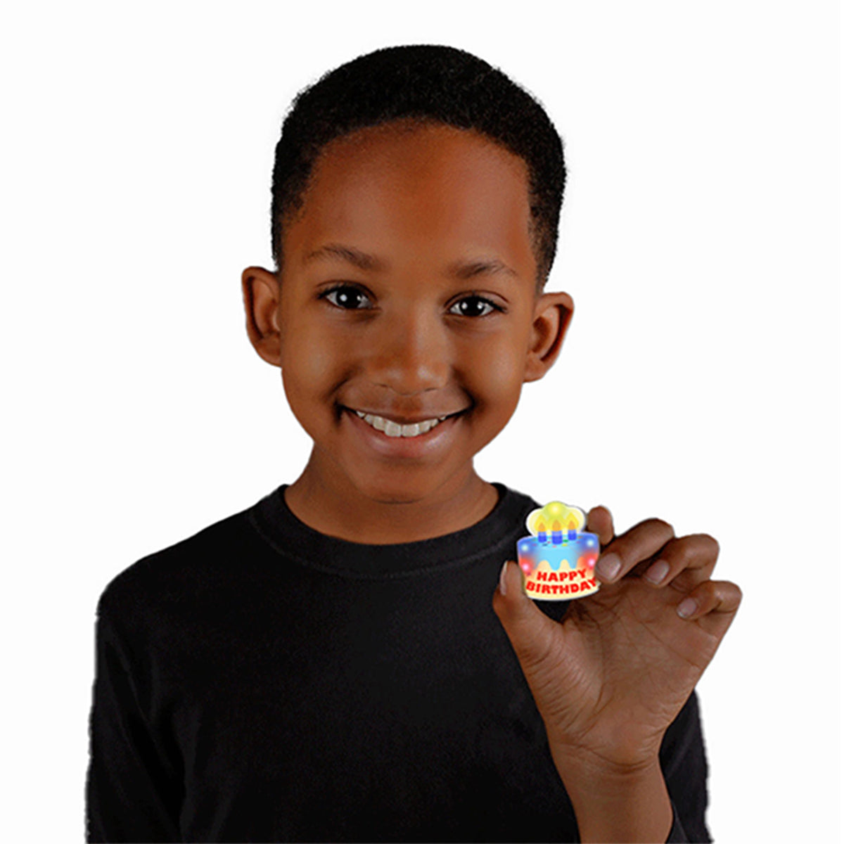 Birthday Cake Flashing Body Light Lapel Pins