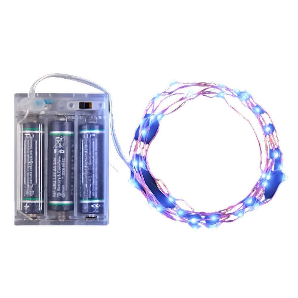 LED Wire String Lights Blue 76 Inch