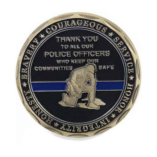 Law Enforcement Police Values Thank You Challenge Gold Plated Coin
