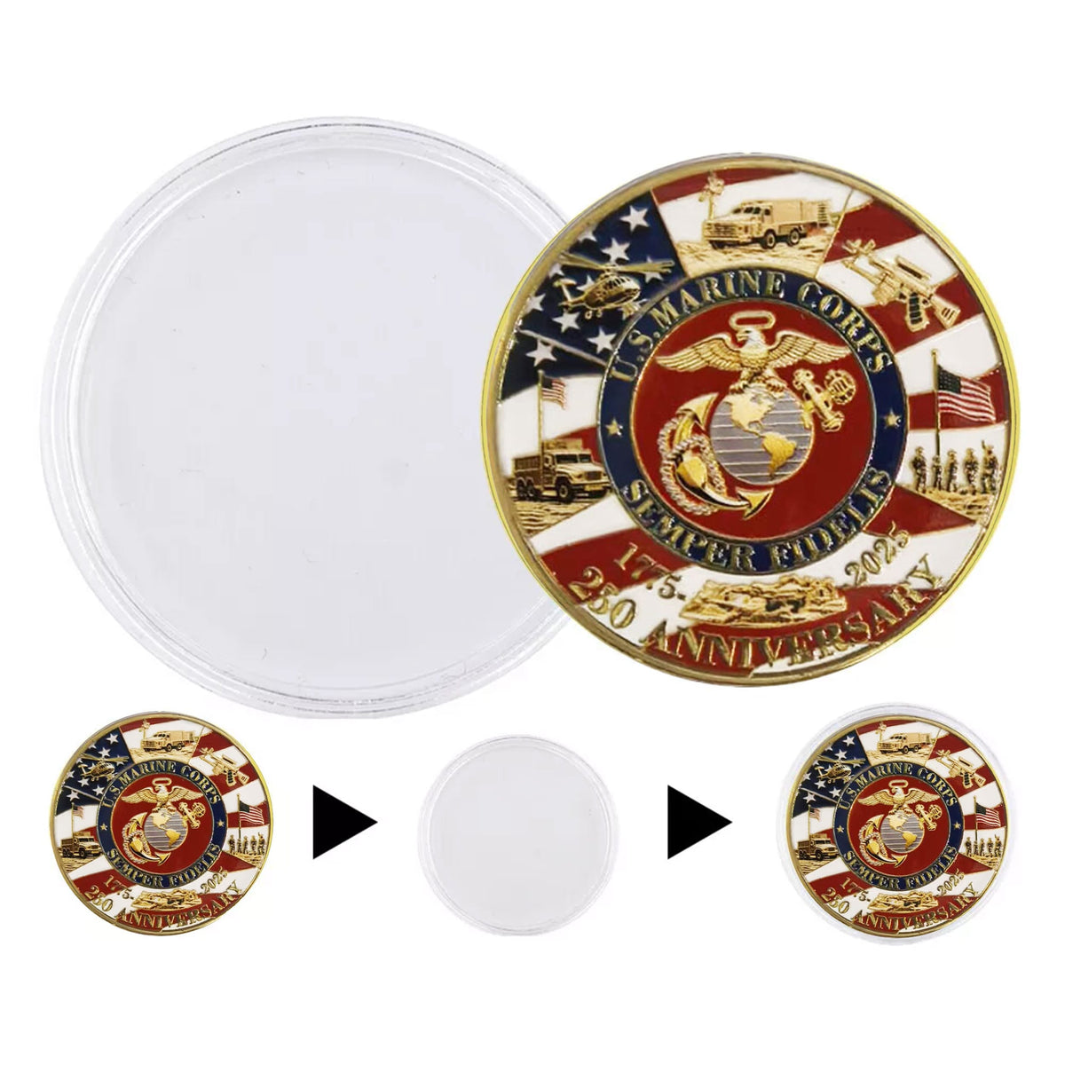 Legacy March Edition US Marine Corps 250th Anniversary Challenge Coin