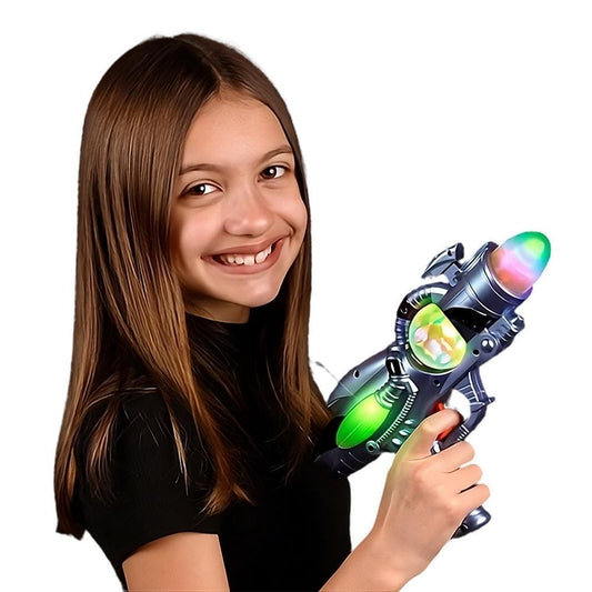 Light Up Musical Spinning Space Blaster Laser Gun