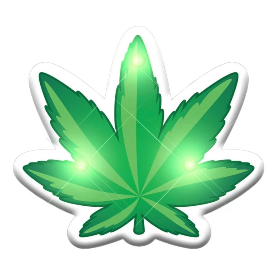 Light Up Pot Leaf Body Light Pin
