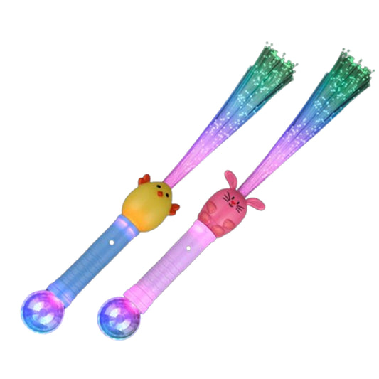 Pack of 2 Light Up Easter Sparkle Wands Bunny and Chick Duo