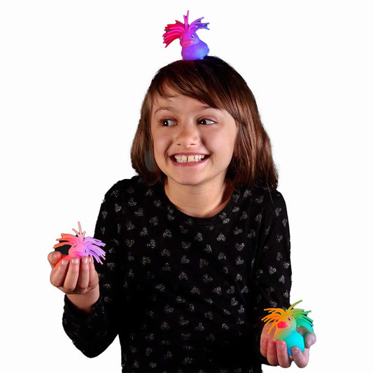 Flashing Crazy Hair Puffer Duck Pack of 6