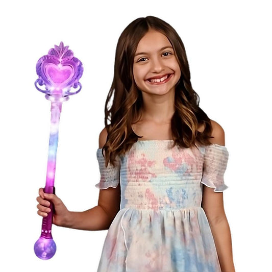 Light Up Huge Heart Prism Scepter Wand