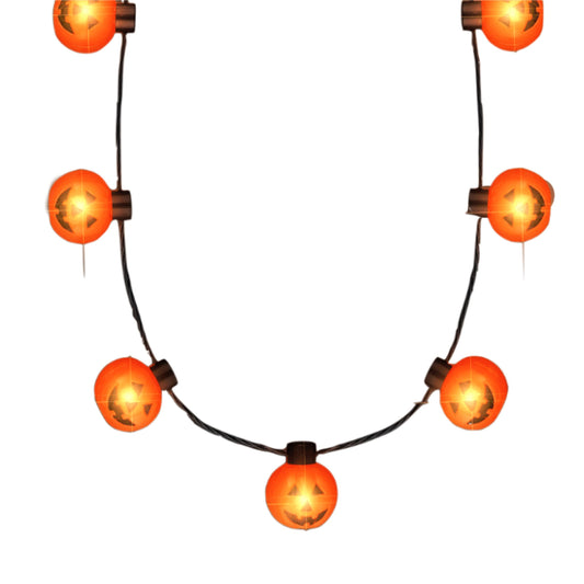 Light Up Huge Pumpkin String Charms Necklace