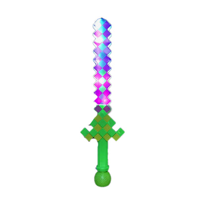 Light Up Mardi Gras Pixelated Bubble Sword with Sound