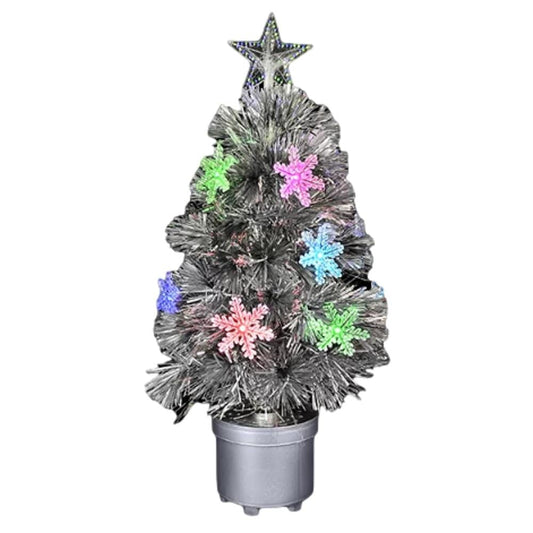 Silver Mini Christmas Tree with Color Changing Lights Light Up Christmas Decoration