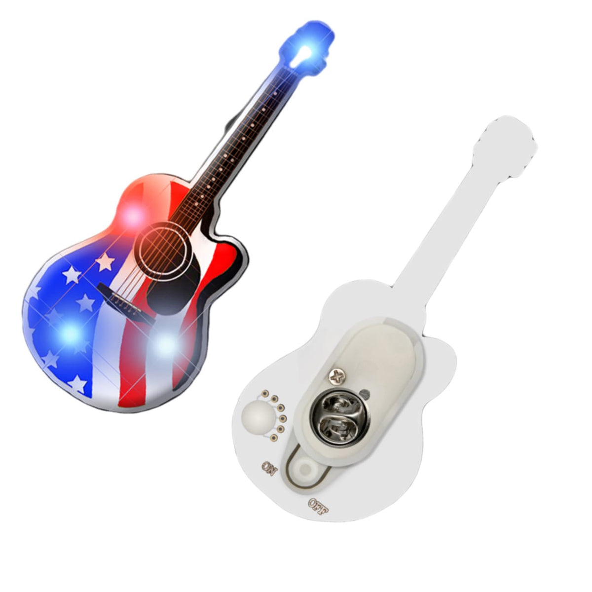 USA Guitar Flashing Body Light Lapel Pins