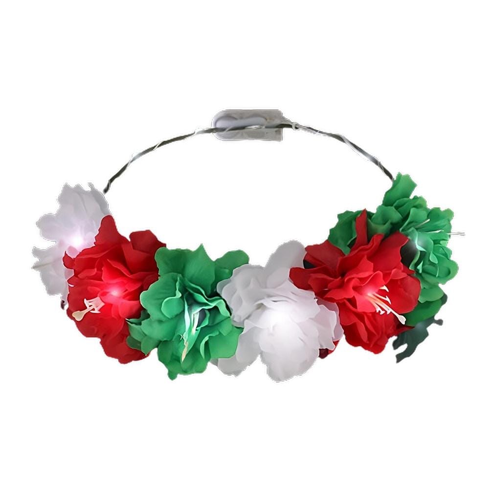 Light Up Perfect Holiday Red White Green Fairy Halo Crown
