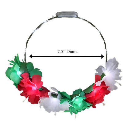 Light Up Perfect Holiday Red White Green Fairy Halo Crown