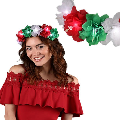 Light Up Perfect Holiday Red White Green Fairy Halo Crown