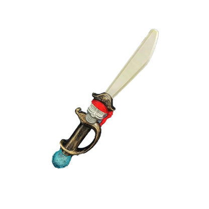 Light Up Pirate Katana Skull Bubble Wand with Robotic Sounds