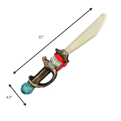 Light Up Pirate Katana Skull Bubble Wand with Robotic Sounds