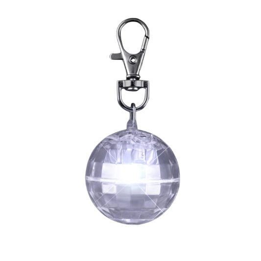 Light Up Projecting Disco Ball Backpack Pet Car Keychain White